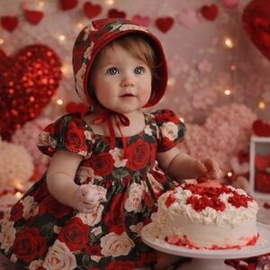 Handmade Baby Bonnet 🌹 La Fleur “La Rose” Reversible floral custom bonnet